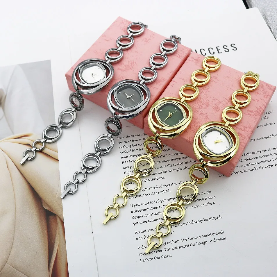 Reloj de cuarzo ligero y lujoso para mujer, reloj de pulsera informal a la moda para mujer, reloj de aleación para mujer se puede personalizar