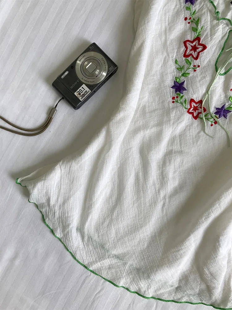 

Original Retro Y2K White Strapl Vest Slimming Design No-Sve Top Waist-Cinching Casual Sle Cotton Blend Summer irt