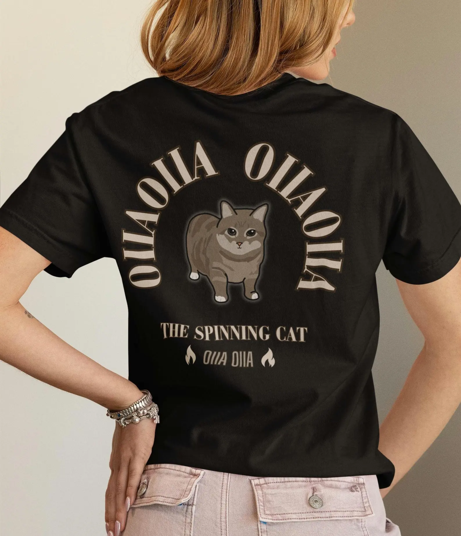 

Ретро Oiia Rotating Cat Graphic Футболки Pro Choice Мужская футболка Harajuku с коротким рукавом Милые уличные топы Y2k Мужская одежда