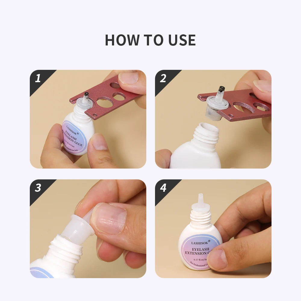 GLAMLASH Eyelashes Adhesive Glue Cap Universal Lash Glue Replacement Bottle Mouth Head Nozzle Plug Glue Usage Anti-Blocking