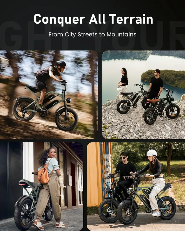 -26ah Electric Bike 48V 26Ah Dual Battery 28MPH Adult Ebike image 8