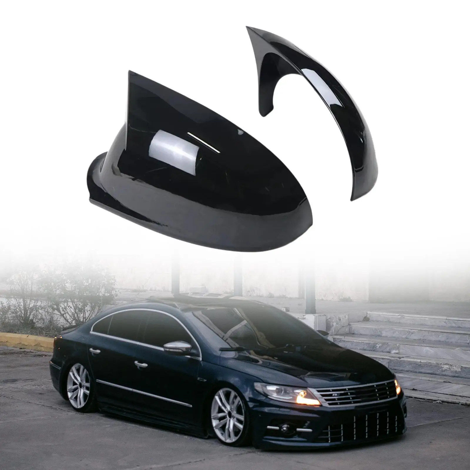 

2Pcs Car Side Mirror Covers Housing Rearview Mirror Covers 1K0857537 1K0857538 Replaces for Jetta EOS Golf MK5 Golf Plus