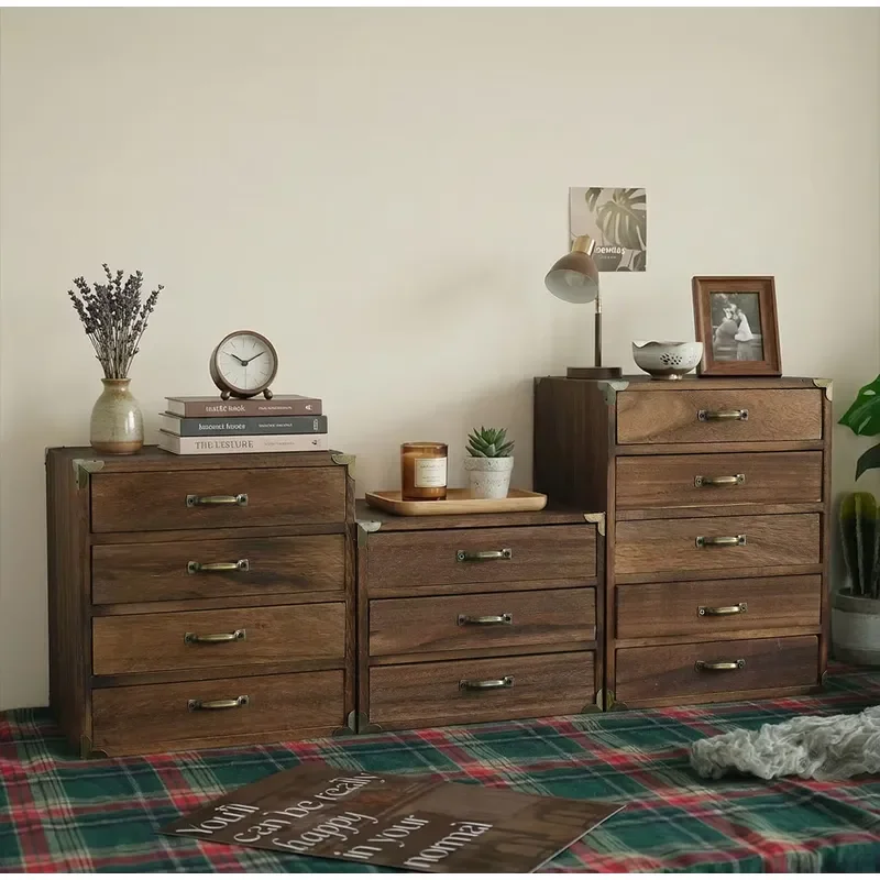 Solid wood desktop storage rack box, drawer type multi-layer storage box, sundries storage box, wooden jewelry, cosmetics,