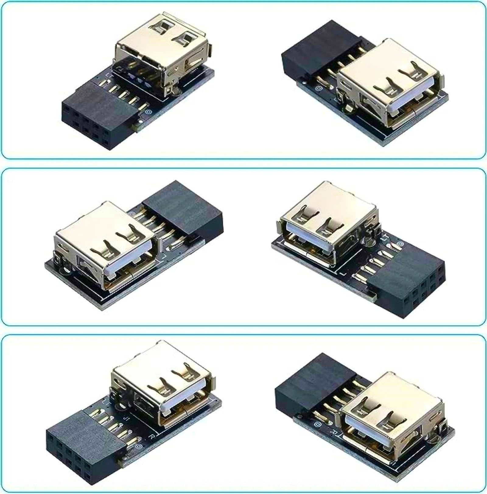 Tarjeta adaptadora USB A 9 pines, placa de expansión USB 2,0, convertidor de placa base USB 2,0 A 9 pines para Dongle, receptor de ratón inalámbrico