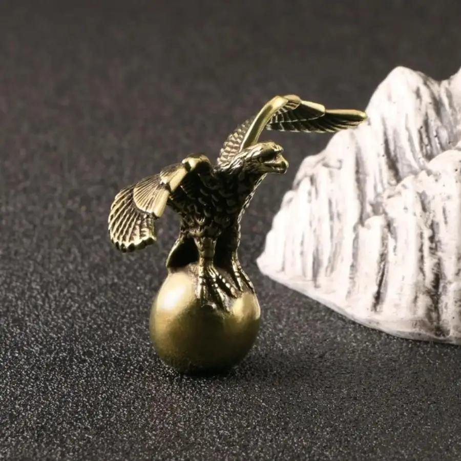 Home Decoration Crafts Antique Copper Eagle Statue Small Ornaments Vintage Brass Animal Figurines Crafts Desk Accessories Gifts