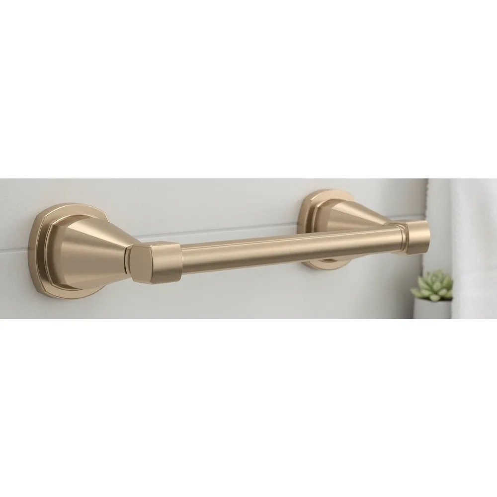

Champagne Bronze Toilet Paper Holder - Pivoting Bathroom Tissue Roll Organizer, Durable Zinc Wall Mount Storage for Modern Homes