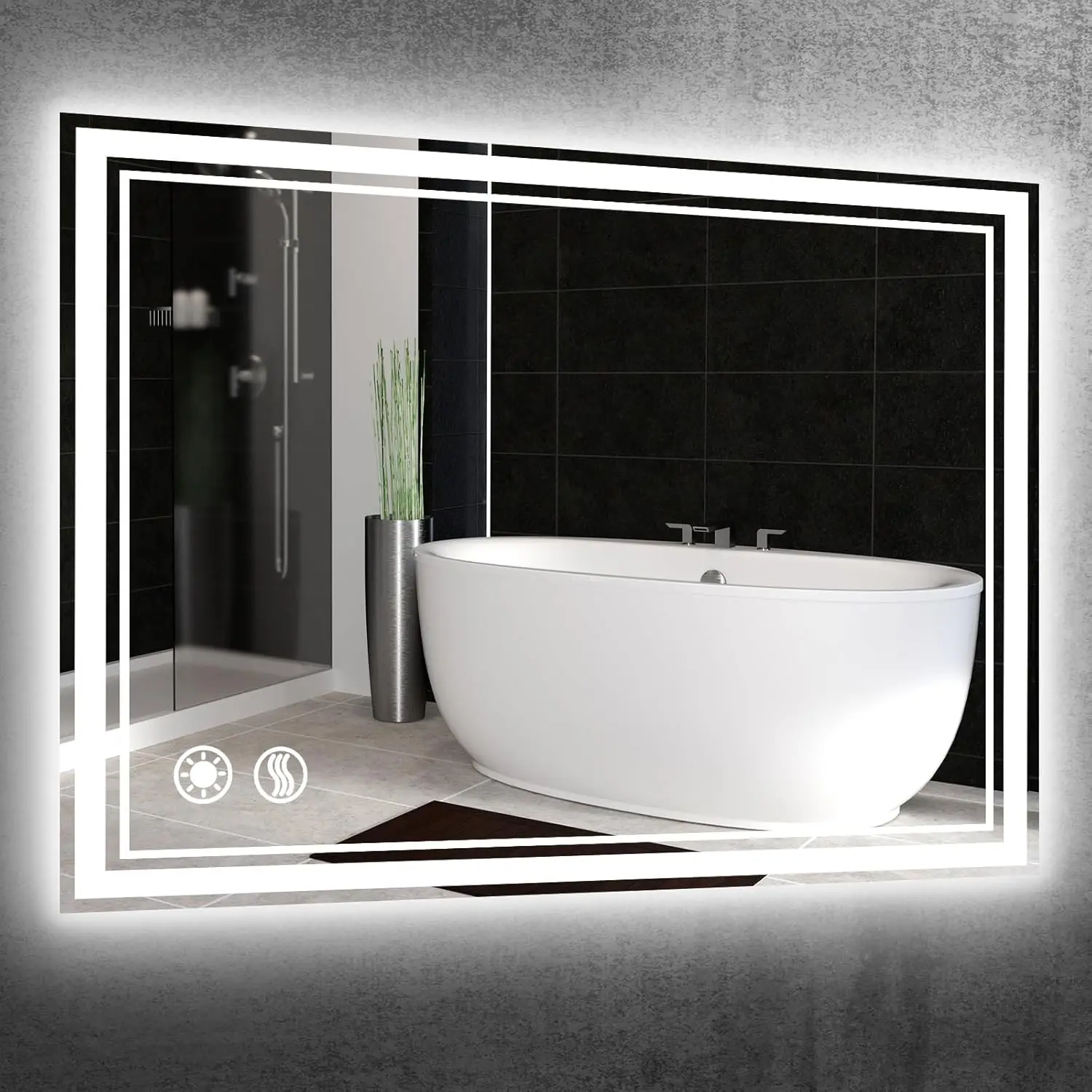 32 x 40'' LED Mirror for Bathroom Anti-Fog Bathroom Mirror with LED Lights Dimmable 3 Colors Front and Backlit LED Bathroom