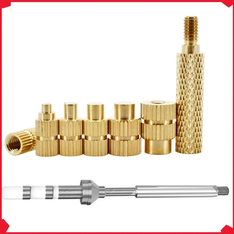 

B17B Инструмент для вставки термонабора M2-M8 Латунная гайка с накаткой из термоплавкого расплава Встроенный вставной наконечник Пресс-адаптер TS100/TS101 Паяльник