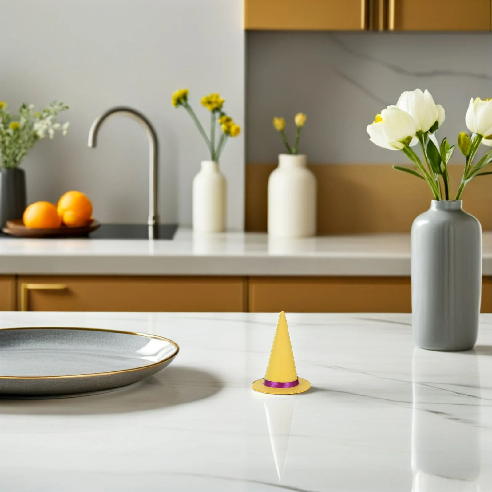 

12Pcs Mini Felt Witch Hats Lightweight Halloween Party Decoration Bottle Cupcake Toppers DIY Craft Felt Party Hat