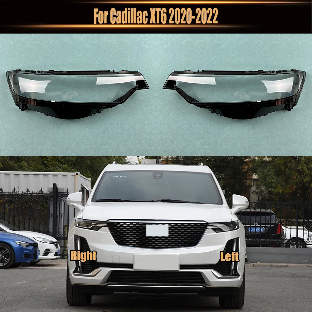 For Cadillac XT6 2020-2022 Front Headlamp Lamp Cover Transparent Lampshades Headlights Shell Plexiglass Replace Original Lens