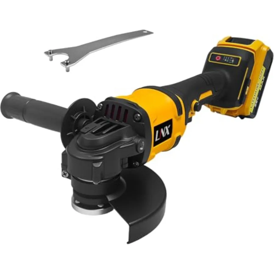 

Аккумуляторная угловая шлифмашина 4-1/2 дюйма для батарей DeWalt 18V/20V MAX, 8500 об/мин, бесщеточный двигатель, 3 скорости, идеально подходит для резки металла