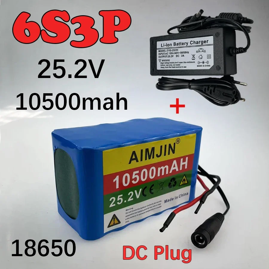 

6S3P 18650 rechargeable lithium-ion battery pack 24V 25.2V 10500mAh suitable for electric bicycles and light motorcycles 25.2V 2