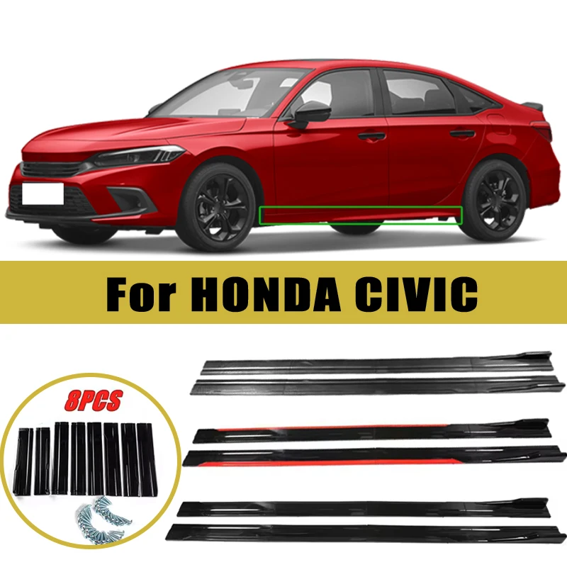 

Universal 2m/2.2m Car Side Skirt Extension SplitterBumper Racing Side Wing Bumper Lip Side Spoiler For HONDA CIVIC