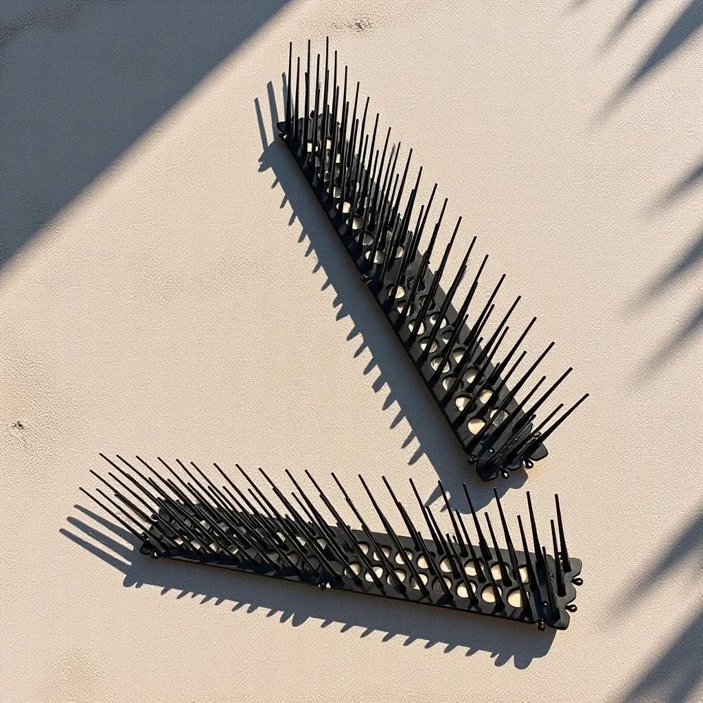 Black Anti-Cat Bird Repellent Spike Mat – 2pcs Garden Courtyard Outdoor Cat Deterrent Prickle Strip