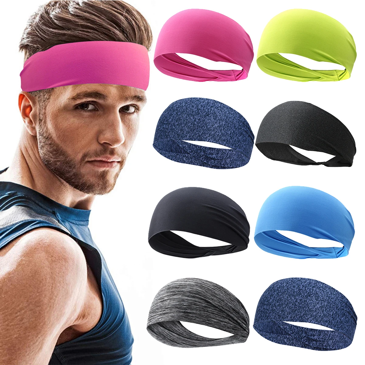 NEW Ultra-Thin Sports Sweatband Breathable Absorbent Headband Sweat Hair Head Band Soft Smooth Outdoor Sport Yoga Headband