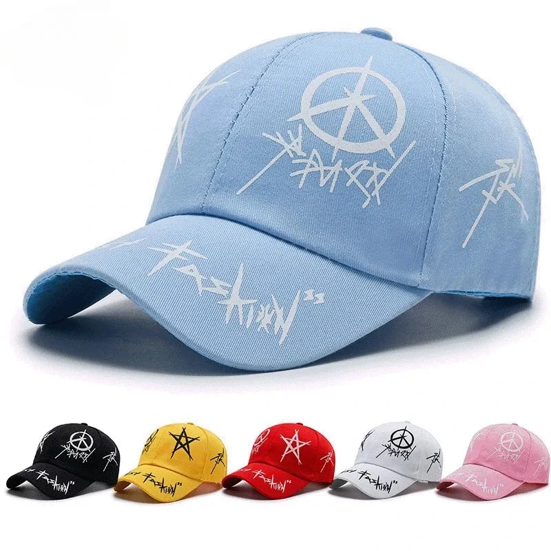 Spring and Autumn Baseball Cap Men's and Women's Printing Trend Color Cap Sunshade Sunscreen Sports Sun Cap