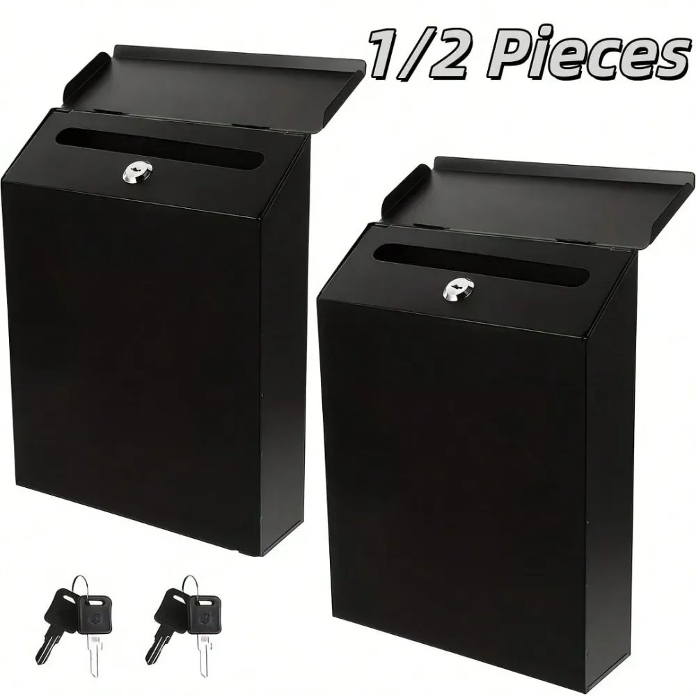 

1 шт. Компактный настенный почтовый ящик с замком, сверхпрочный, из нержавеющей стали, с ключевым замком, светоотражающим флагом, вертикальный, экономящий пространство дизайн