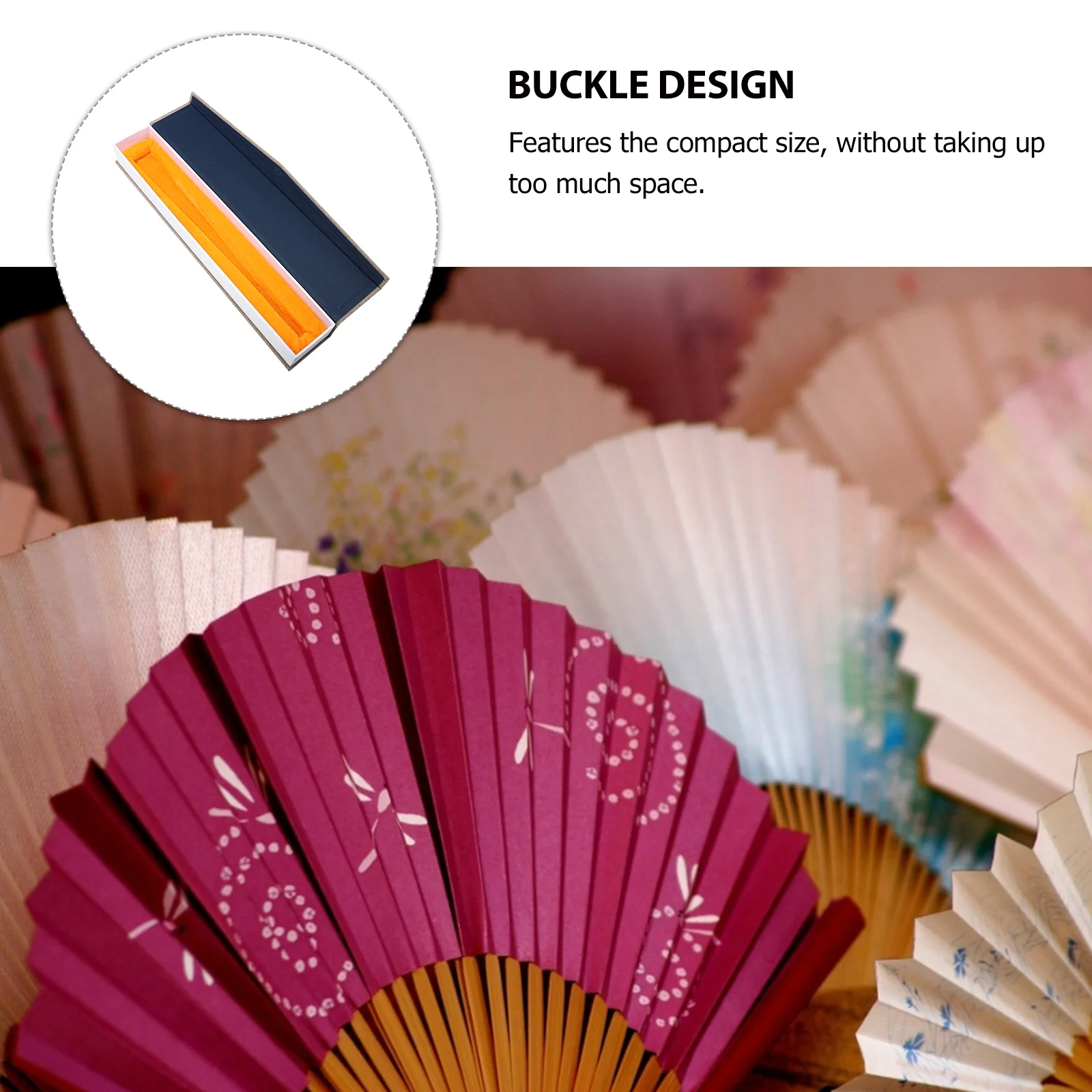 Fan Box Chinese Theme Decorative Tassel Case Decorate Folding Storage Holder Linen Beautiful Exquisite Container