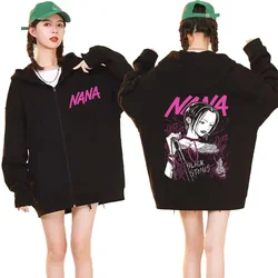 Hot Anime Nana Osaki Zipper Hoodie Men Women's Fashion Aesthetic Clothes Zip Up Hoodies Vintage Oversized Jacket Sweatshirt Coat