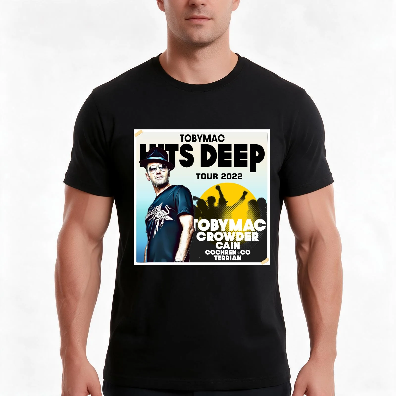 poster tobymac crowder cain edition hits deep tour 2022 T-Shirt, Summer Casual Cotton Tee, Oversized Streetwear Tops