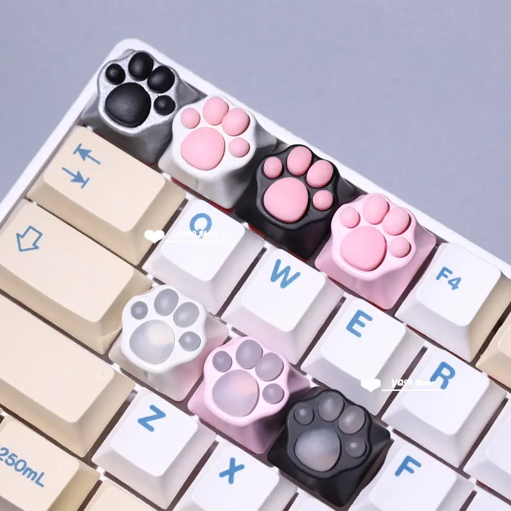 

Cat Claw Key Cap Games Cat Paw DIY Key Cap for Mechanical Keyboard Bear Claws Soft Feel Silicone Backlit Aluminum Alloy Keycaps