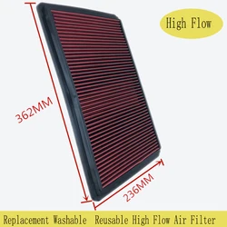 car Replacement Panel Sport Air Filter for Mitsubishi Pajero 3 4 Shogun Montero V6 2000-2017 Washable High Flow Air Filter