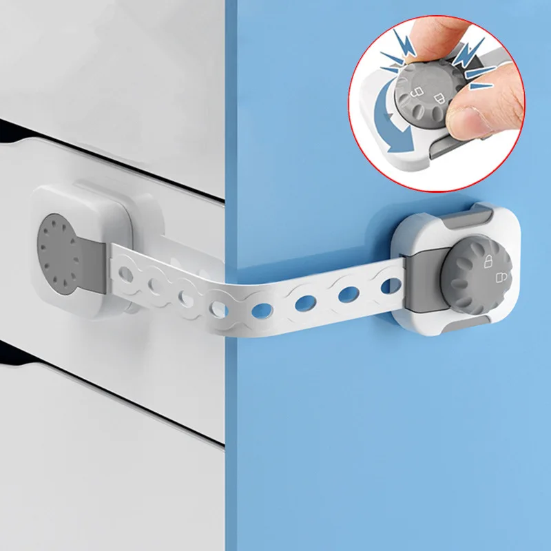 3pcs Multifunction Plastic Unisex Safe Lock Safety Buckle Strong Fixation Drawer Lock Double Knob Protection Window Lock Toddler