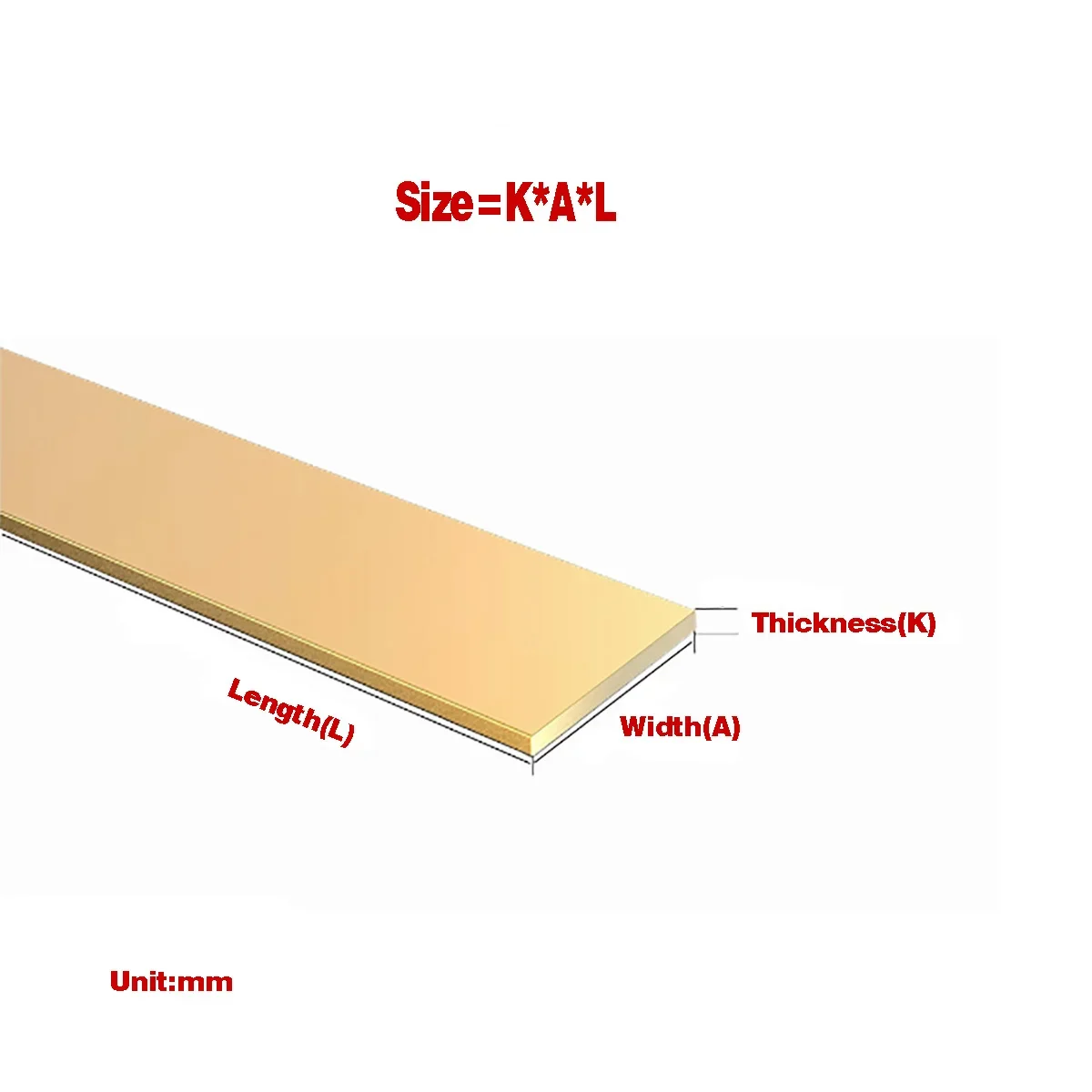 

H59 Brass Flat Bar Plate Strip / Pure Copper Solid Metal Rectangular Sheet Thickness1mm 2mm 3mm 4mm 5mm