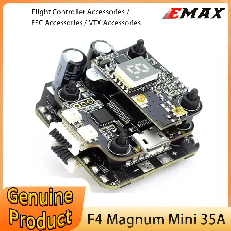 

EMAX New Mini Magnum 2 F4 35A Flytower 20x20mm 35A MPU6000 2-6S BLHeli_32 4in1 ESC+F4 Flight Controller OSD+VTX RC FPV Drone