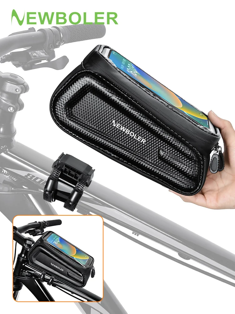 AliExpress NEWBOLER Bicycle Bag 7.2Inch Quick Release Phone Bag Waterproof Front Frame Cycling Bag Sensitive Touch Screen MTB Road Bike Bag