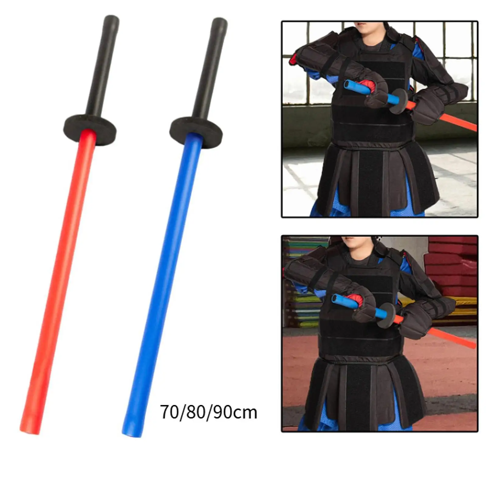 2x Foam Training Sword Set Soft Grip Lightweight Training Gear Padded Sparring Bokken for Practice Kendo Fencing Swordsmanship