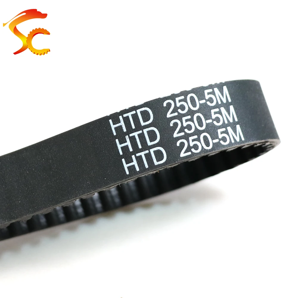 ONEFIRE HTD 5M Timing belt Pitch Length 250/255/260/265/270mm Width 10mm/15mm/20mm/25mm Rubber Closed loop belt