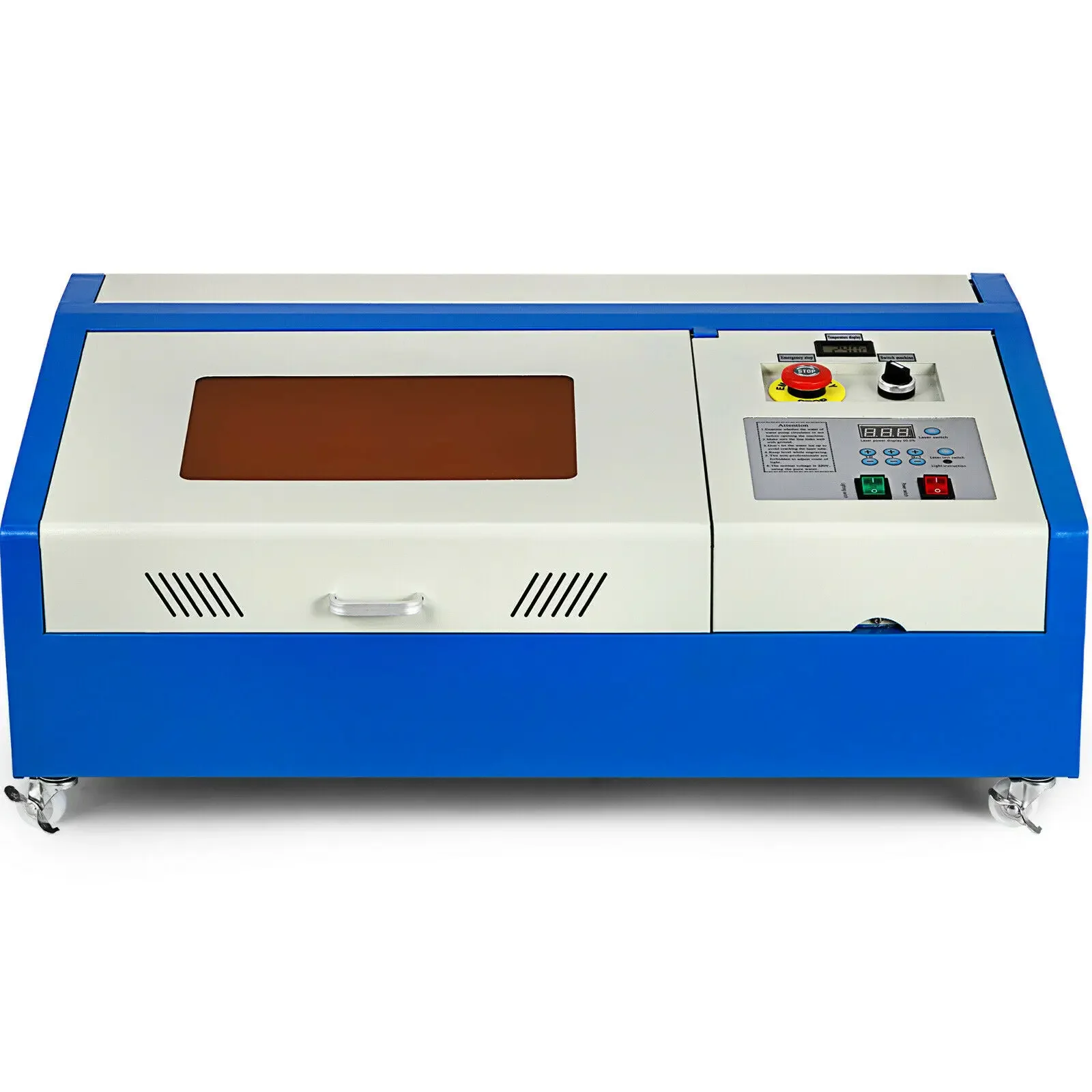 VEVOR CO2 Laser Engraving Cutting Machine K40 laser engraver 40W 300x200mm USB Port And Digital Display with 4 Wheel