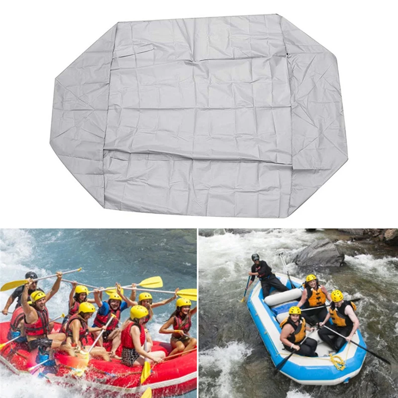 Kayak Rubber Boat Cover Inflatable Boat Dinghy Cover Waterproof UV Sun Dust Protection Tender Storage Suits 7.5-17ft 7 Sizes