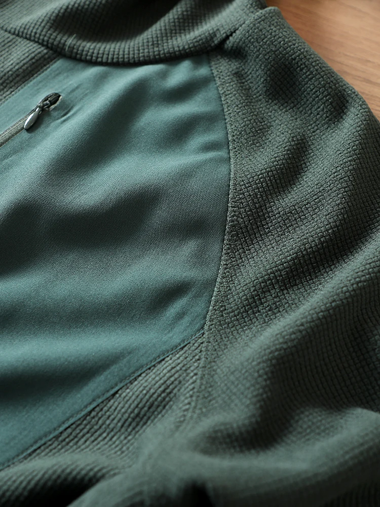 سويت شيرت بقلنسوة للرجال من Blazebaron، نسيج شبكي مخملي صغير، كاجوال للربيع والخريف، فضفاض، لون نقي، كاجوال للأعمال #3