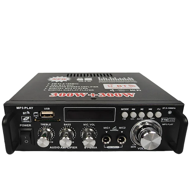 ODM Audio Home Amplifier  AV-298BT HIFI Wireless BT 2.0 Digital Sound AMP BT Mp3 Decoder Car Amplifier