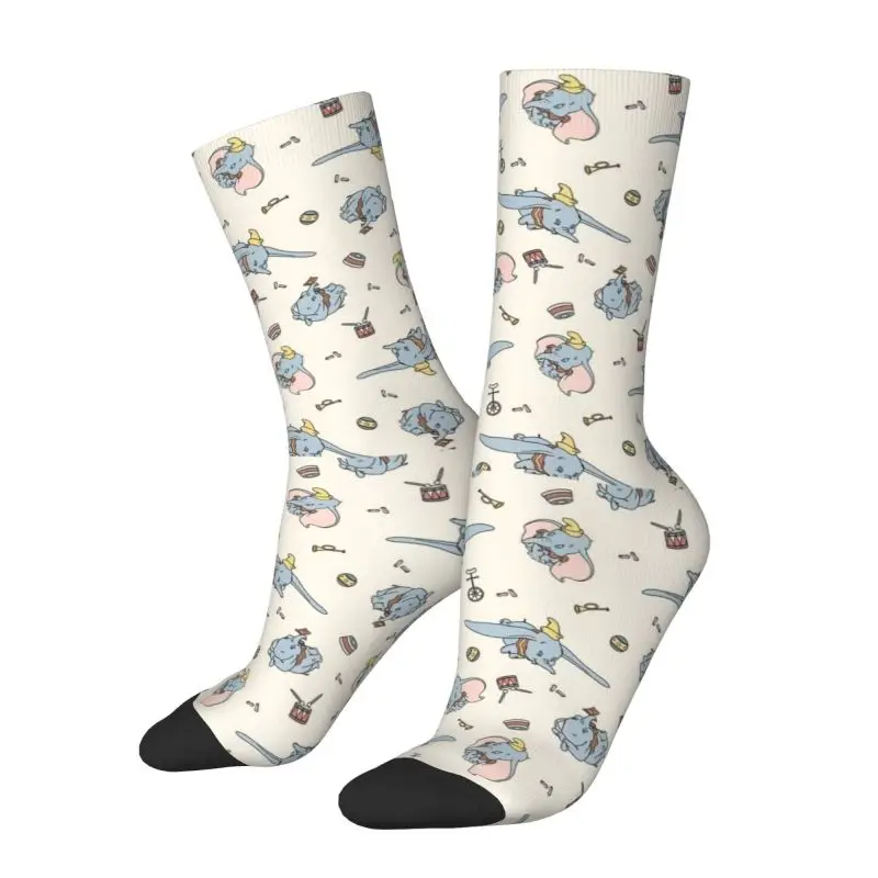 

Custom Fun Print Dumbo Cartoon Socks for Women Men Stretchy Summer Autumn Winter Crew Socks