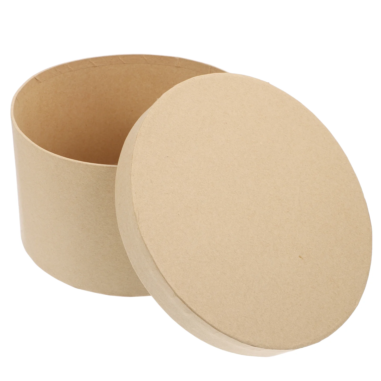 DIY Kraft Paper Box Wrapping Boxes For Gifts Dessert Containers With Lids Floral Light Brown Round Dad