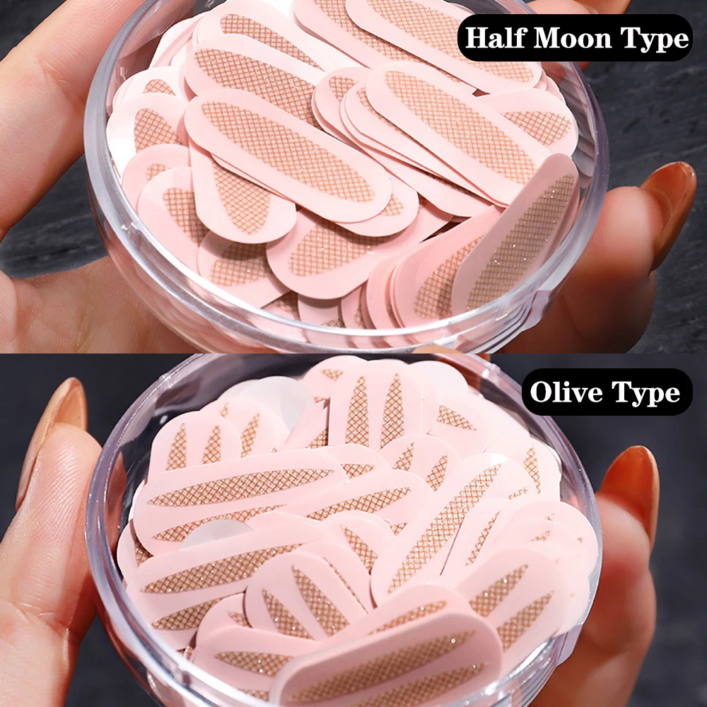 150 ชิ้น/กล่องสติกเกอร์ตาแห้งตาตาข่ายระบายอากาศได้ดีธรรมชาติมีกาวในตัวเทปสองตาลิฟท์สีเบจแถบแต่งหน้าเครื่องมือความงามตา