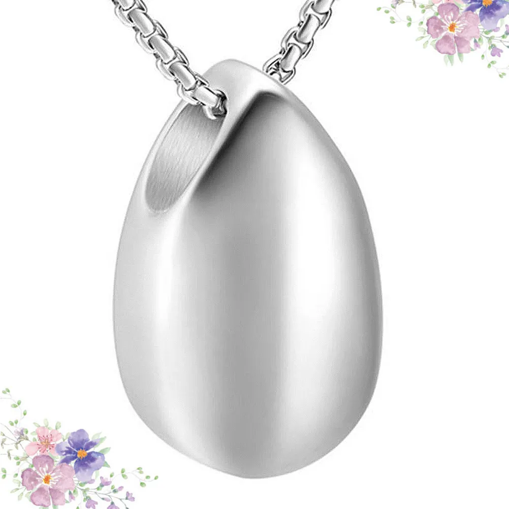 Stainless Steel Openable Water Drop Urn Pendant Memorial Jewelry Keepsake for Loved One Ashes Sand Or Important Place Soil DIY