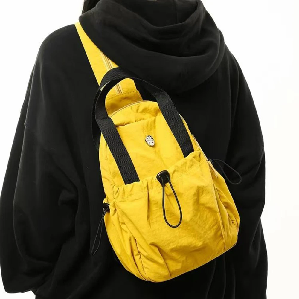 

2025 женская новая модная сумка через плечо, водонепроницаемый рюкзак на шнурке, повседневный однотонный рюкзак, дорожная нагрудная сумка, сумка через плечо