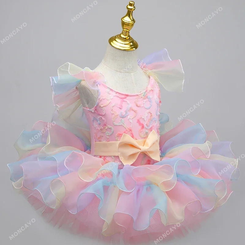 バレエチュチュドレスガールズパーティードレスバレエダンス衣装女の子バレエドレスダンススカート子ステージパフォーマンス衣装子供