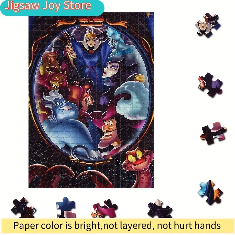 Puzzle 1000 elementów Disney Villains - Maleficent, Cruella, Jafar, Ursula, Hades - Duże puzzle dla dorosłych i rodzin - Urodziny