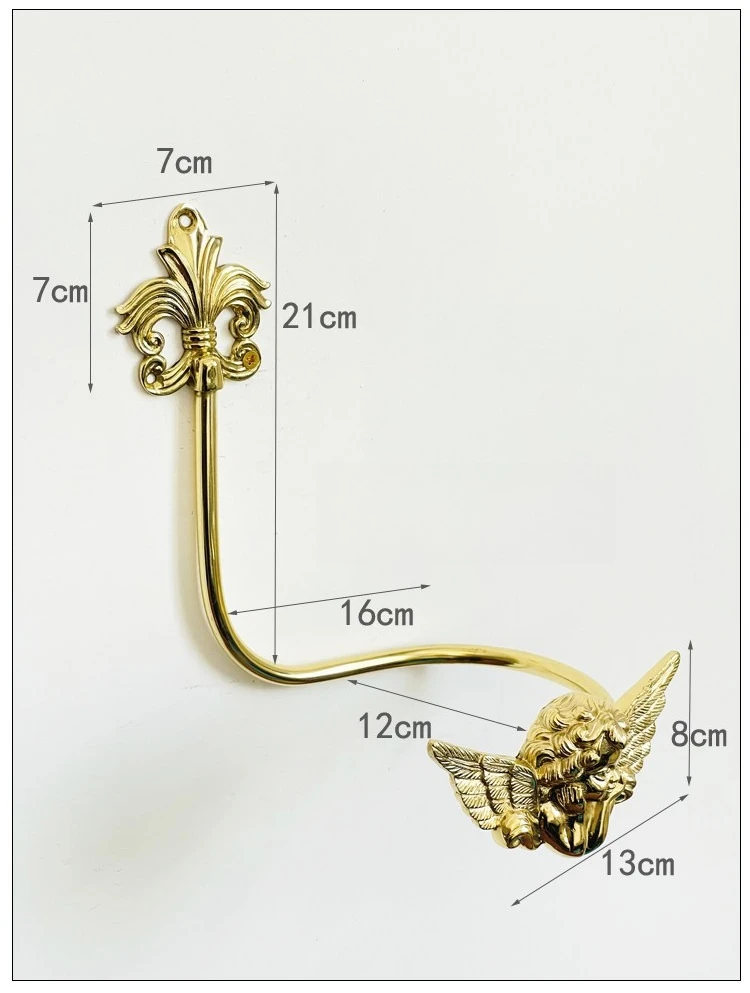 

lost wax method angel wings brass curtain hook wall hook strap hook light luxury living room bedroom