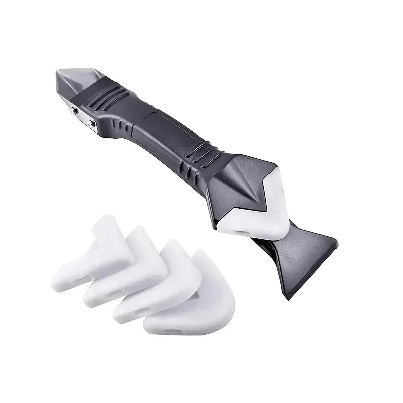 Kit d'outils de colle pour pelle à tête métallique 5 en 1, spatule en Silicone, dissolvant de calfeutrage, élimination du coulis, finition et ferraille d'angle, 1/2/4 ensembles