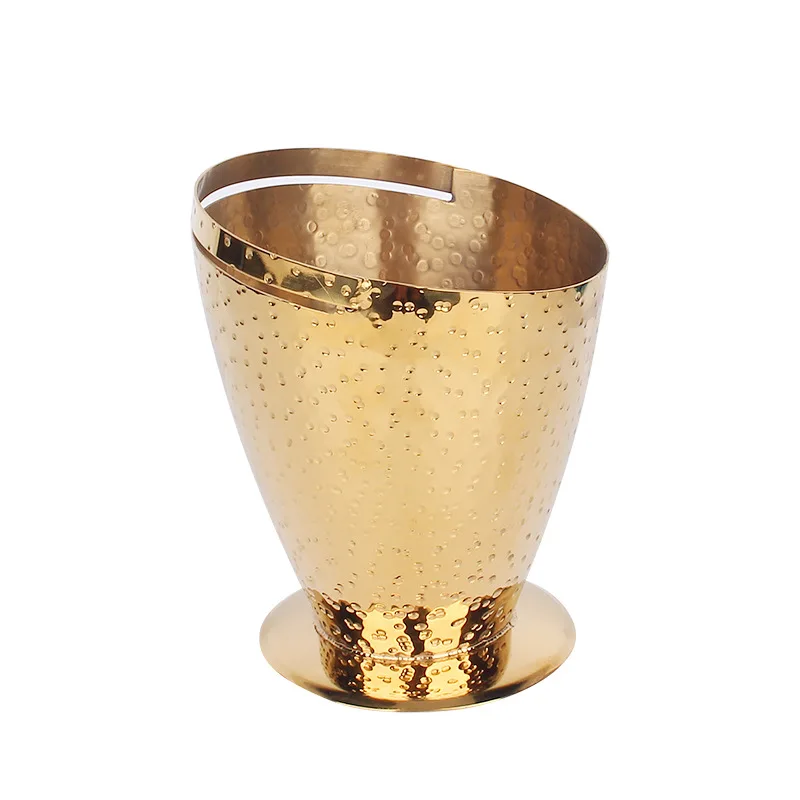 Stainless steel hammer point conical champagne ice bucket snack cup western food ice bucket   bar ice beer