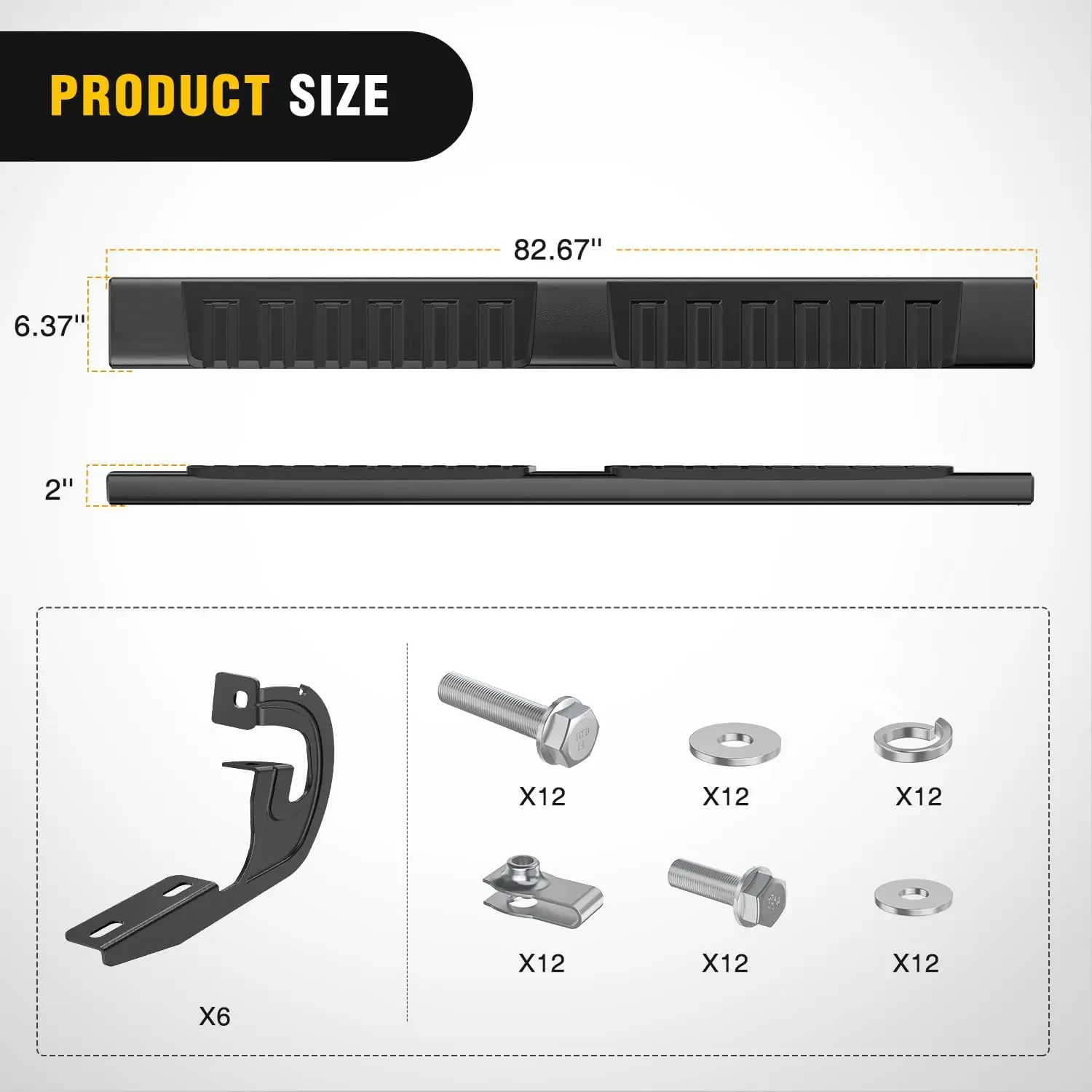 Nilight Running Boards for 2009-2014 Ford F-150 Super Crew Cab 4 Full Size Doors 6 Inch Side Step Nerf Bars Black