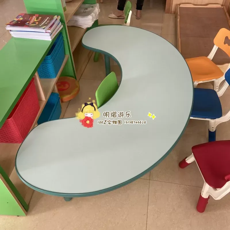 2026 Full brain table, kindergarten moon table, desks and chairs, training table, children's early education household study