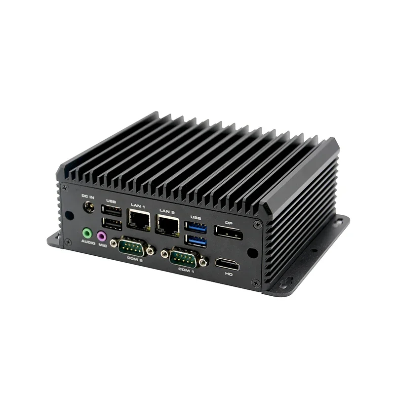 Fanless i5-10210U Embedded mini PC  industrial computer  4K DP  2* HD   2*RS232