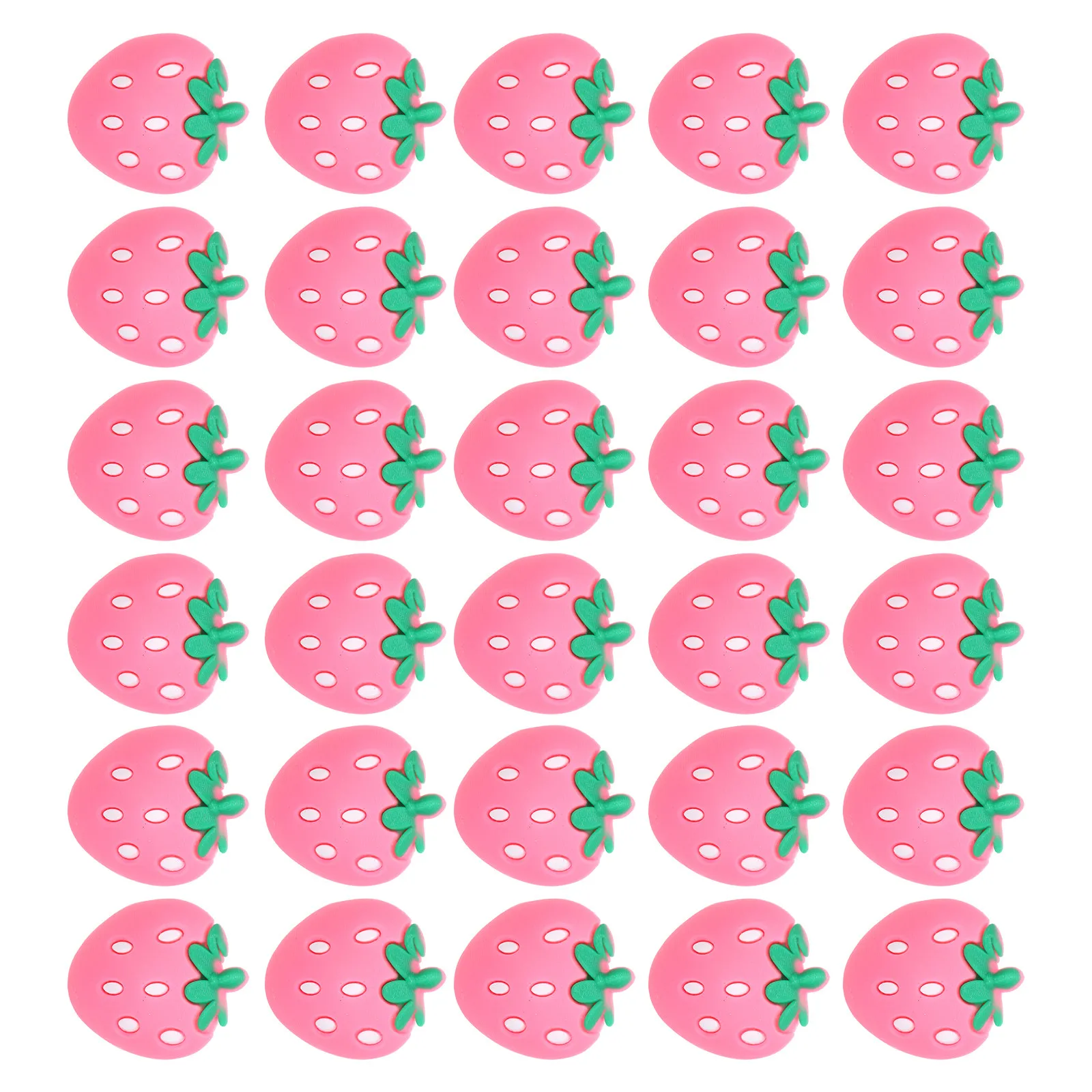 

30Pcs PVC Strawberry Pencil Topper Clip Soft Flexible Clip-on Pen Charm Holder School Rewards Classroom Stationery Decoration